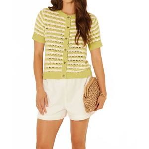 NEW BILA77 kinsley cardigan in pistachio/cream